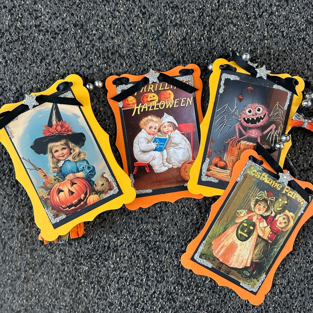 Halloween postcard Holiday garland